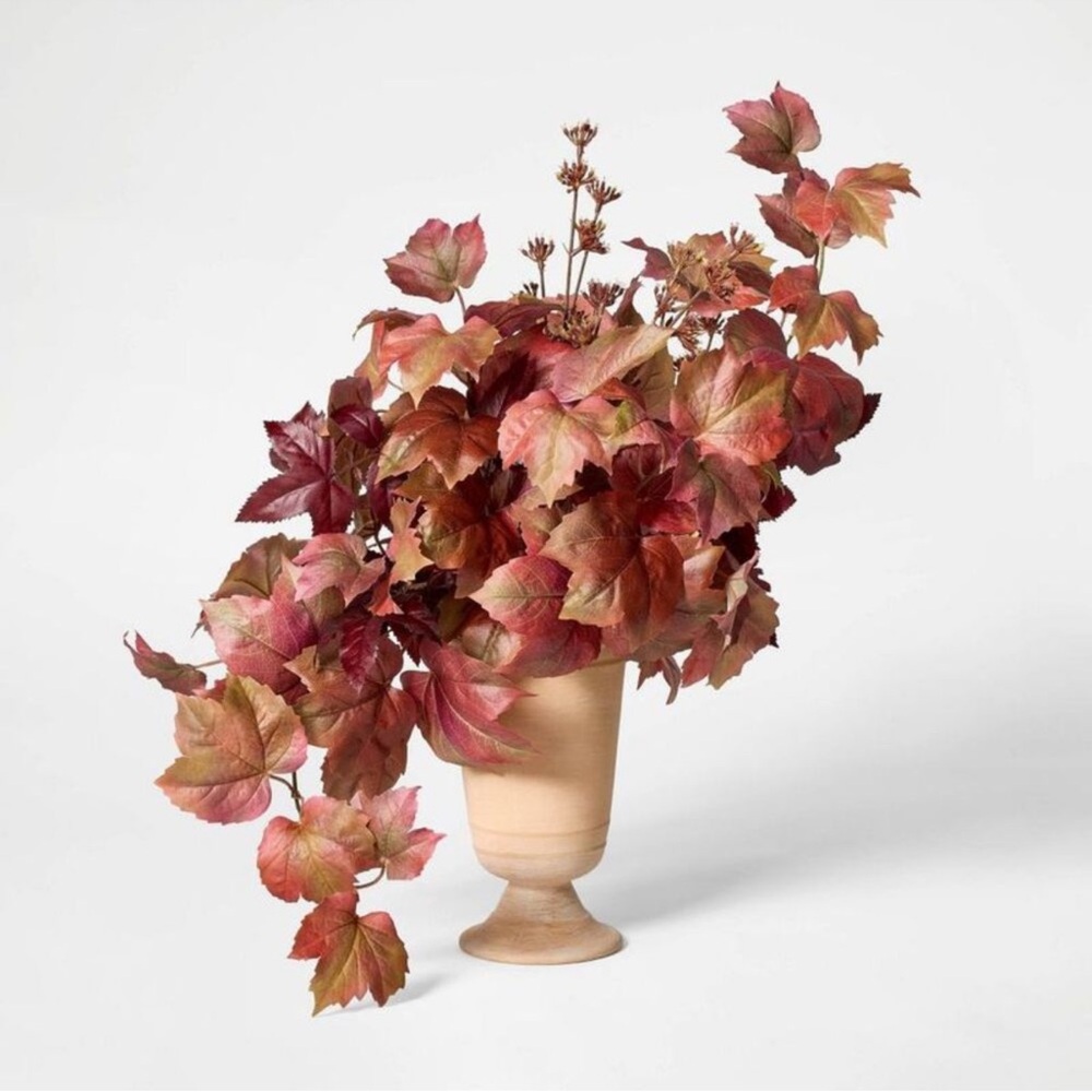 Mixed Fall Artificial Leaf 22” Arrangement in Ceramic Pot by Studio McGee